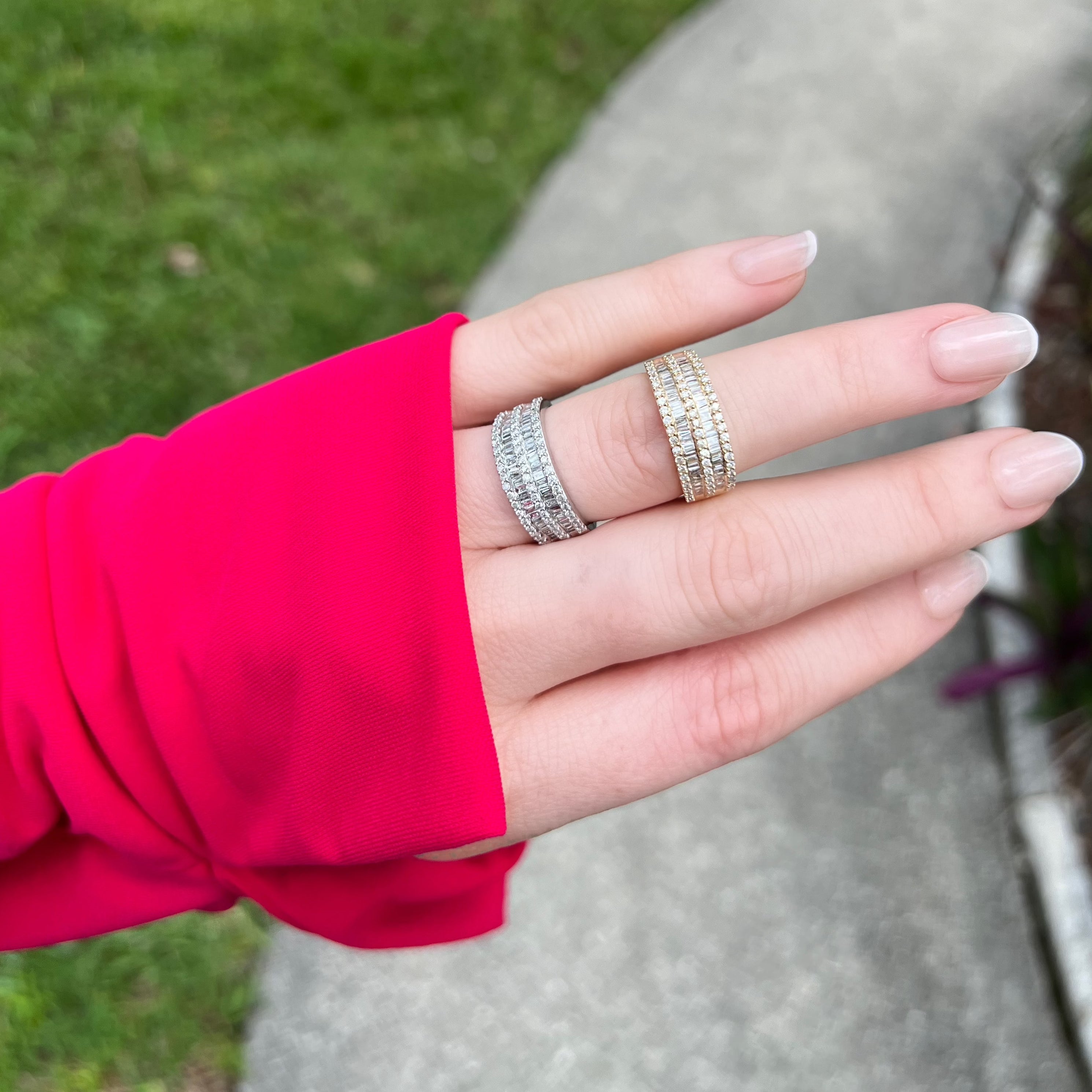 Double Tier Pave x Baguette Statement Ring