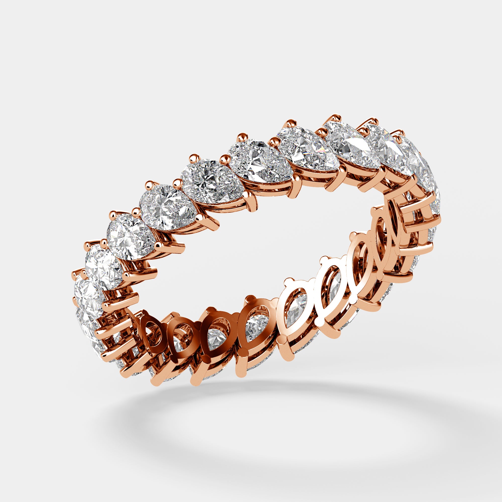 Pear Cut Shared Prong Eternity Band | Lab Diamond