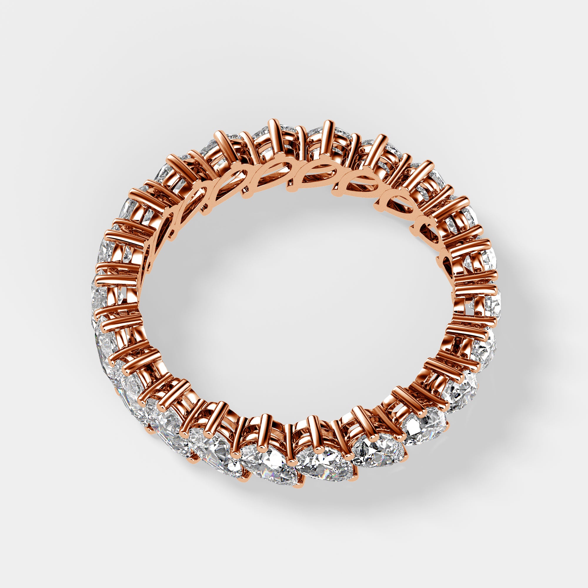 Pear Cut Shared Prong Eternity Band | Lab Diamond