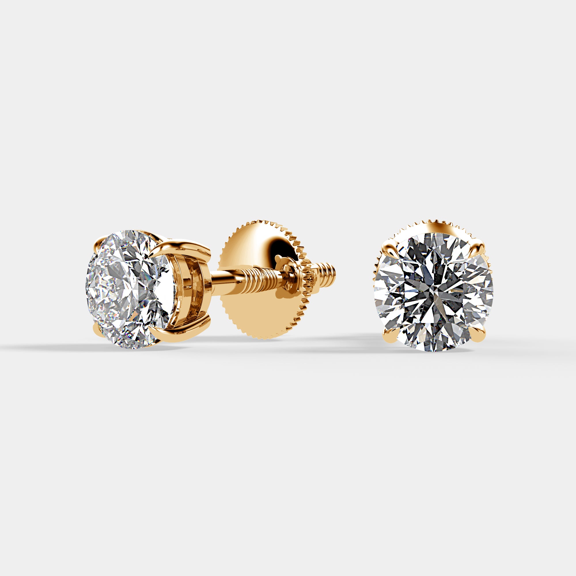 Round Brilliant Stud Earrings | Lab Diamond