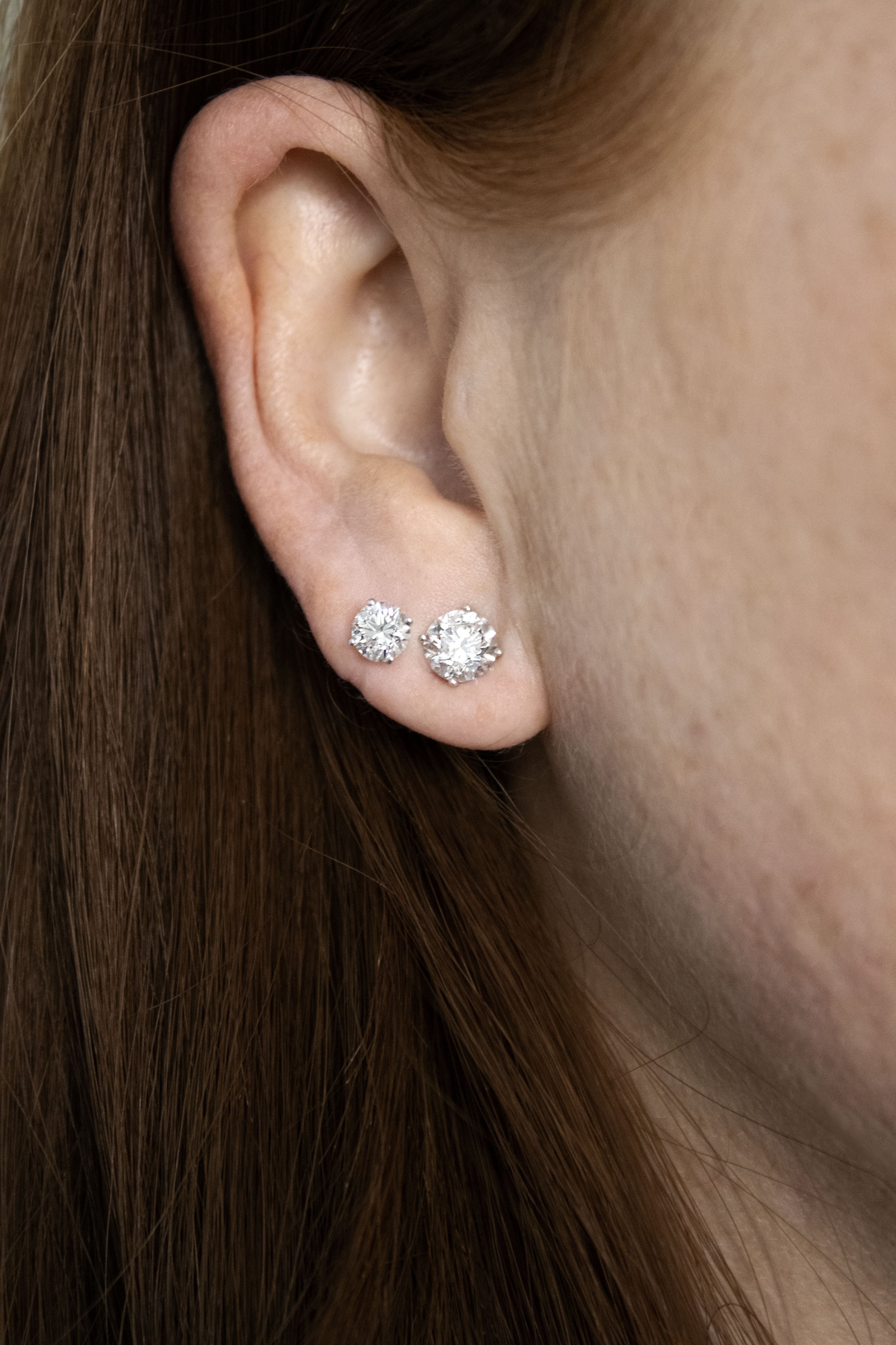 Round Brilliant Stud Earrings | Lab Diamond