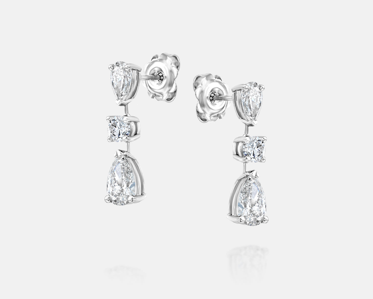 Trio Pear Drop Earring | Lab Diamond