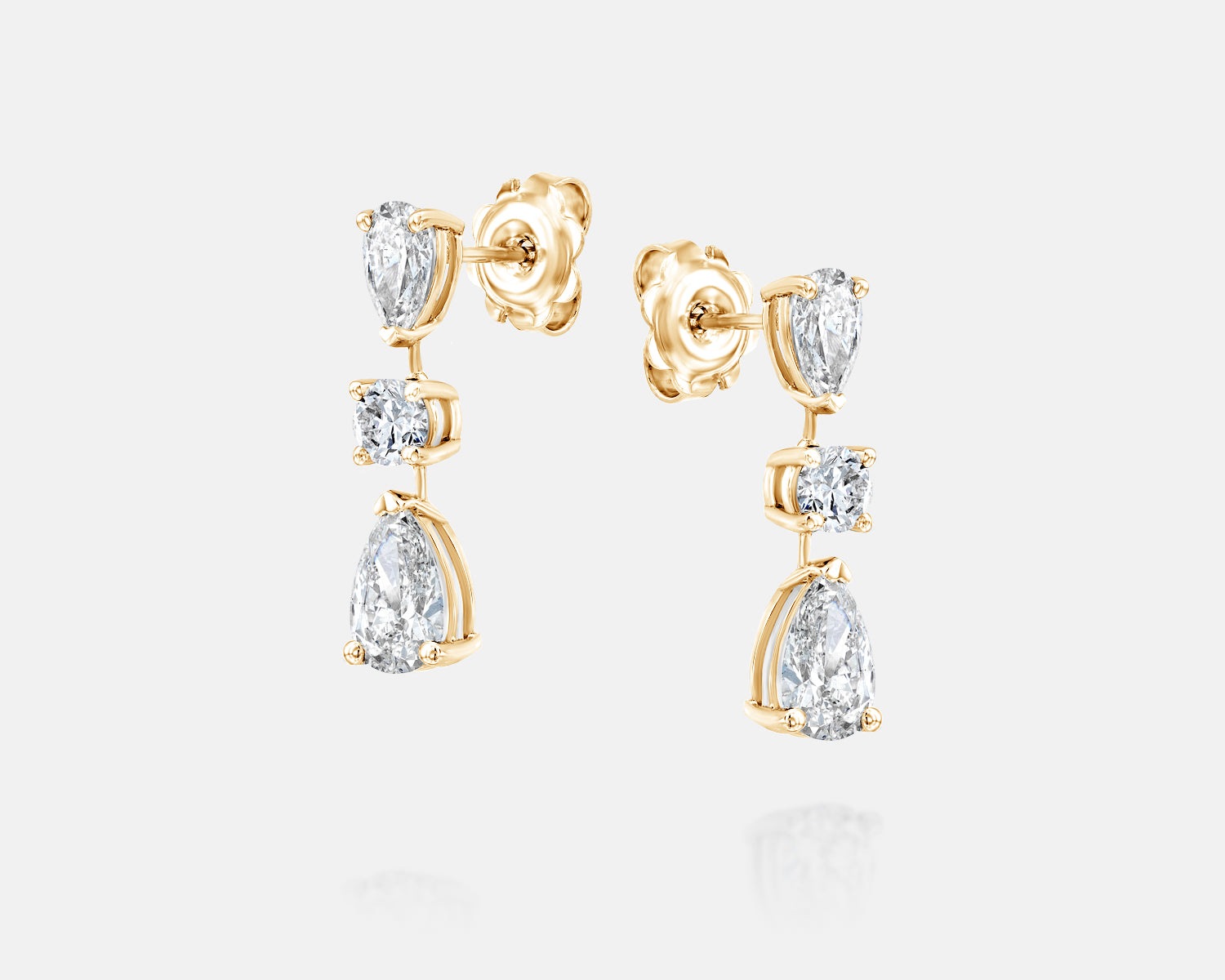 Trio Pear Drop Earring | Lab Diamond