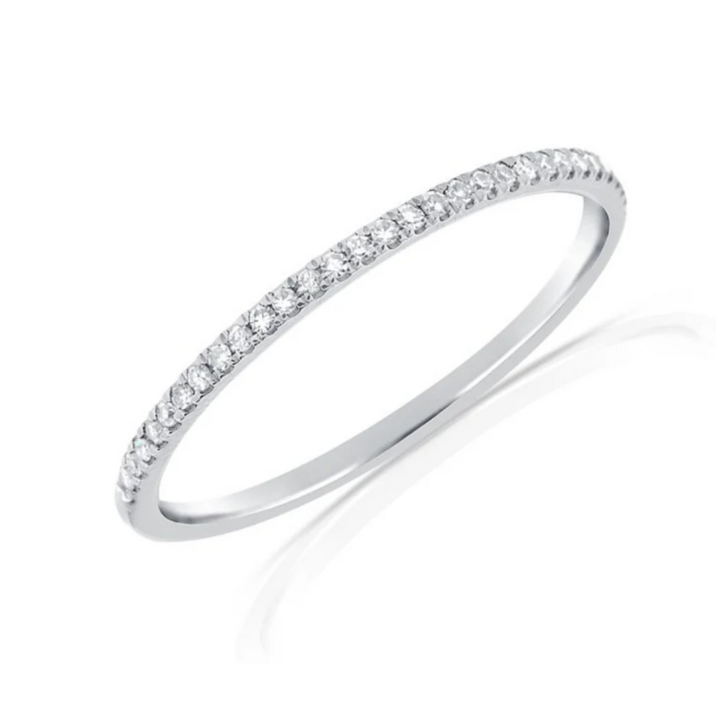 Super Slim 1.2mm Halfway Pavé Band