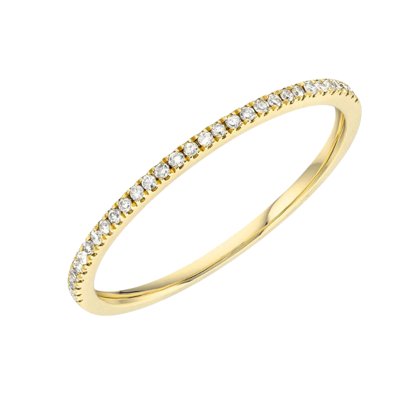 Super Slim 1.2mm Halfway Pavé Band