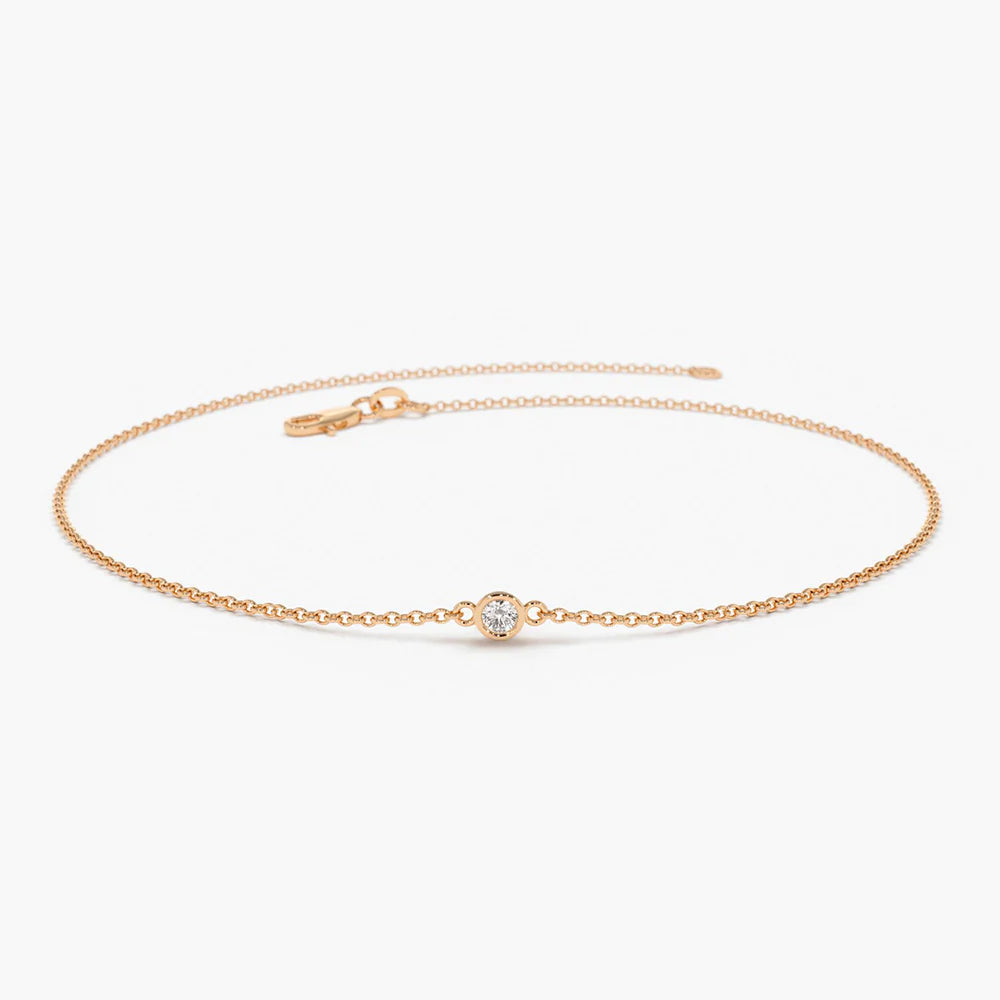 Bezel Solitaire Chain Bracelet