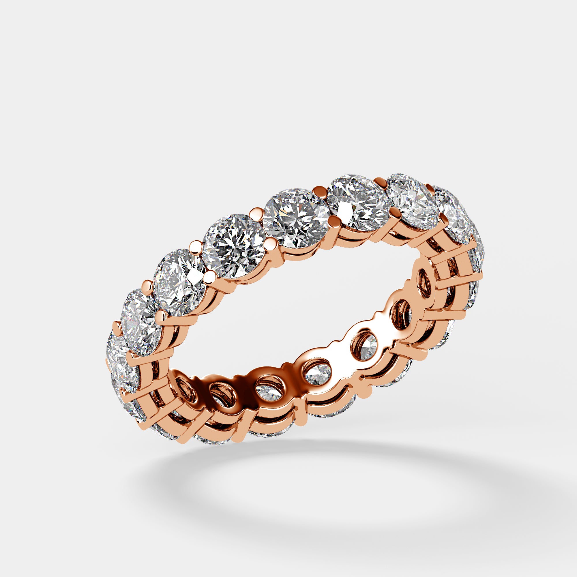 Round Brilliant Shared Prong Eternity Band | Lab Diamond