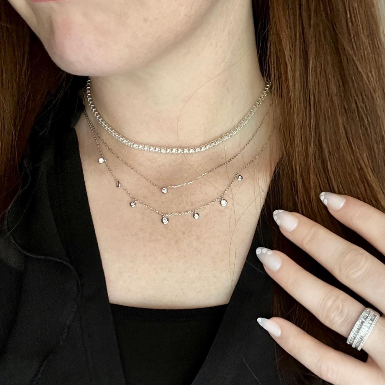 Dancing Bezeled Diamonds By The Yard Necklace