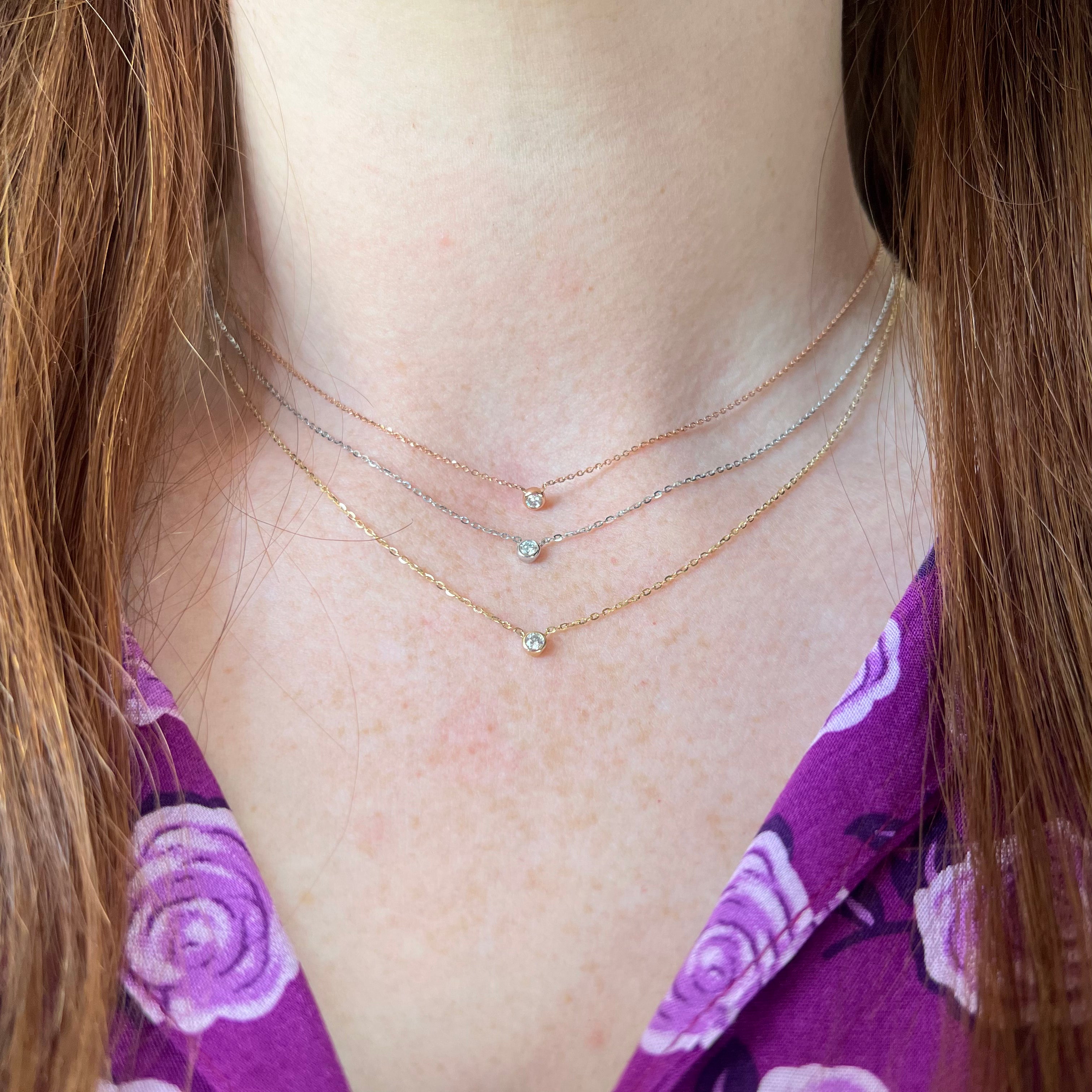 Petite Diamond Bezel Necklace