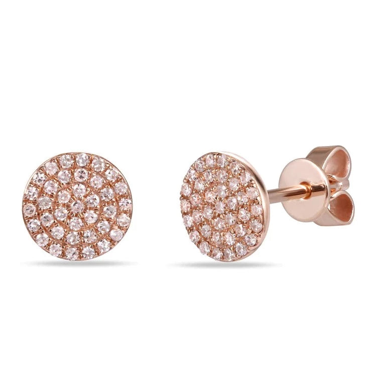 Pavé Diamond Disc Stud Earrings