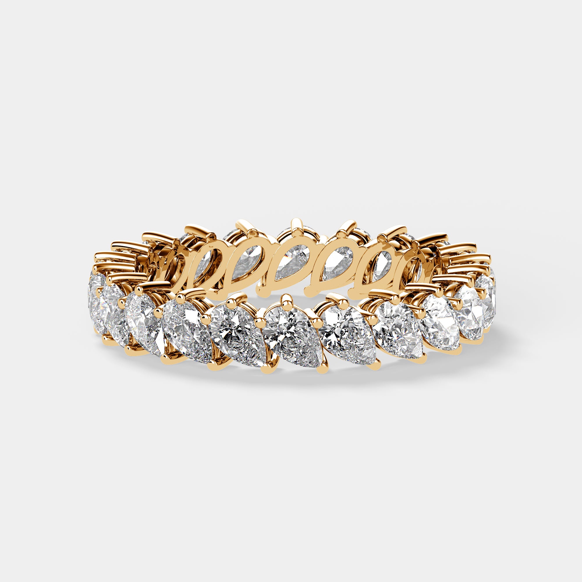 Pear Cut Shared Prong Eternity Band | Lab Diamond