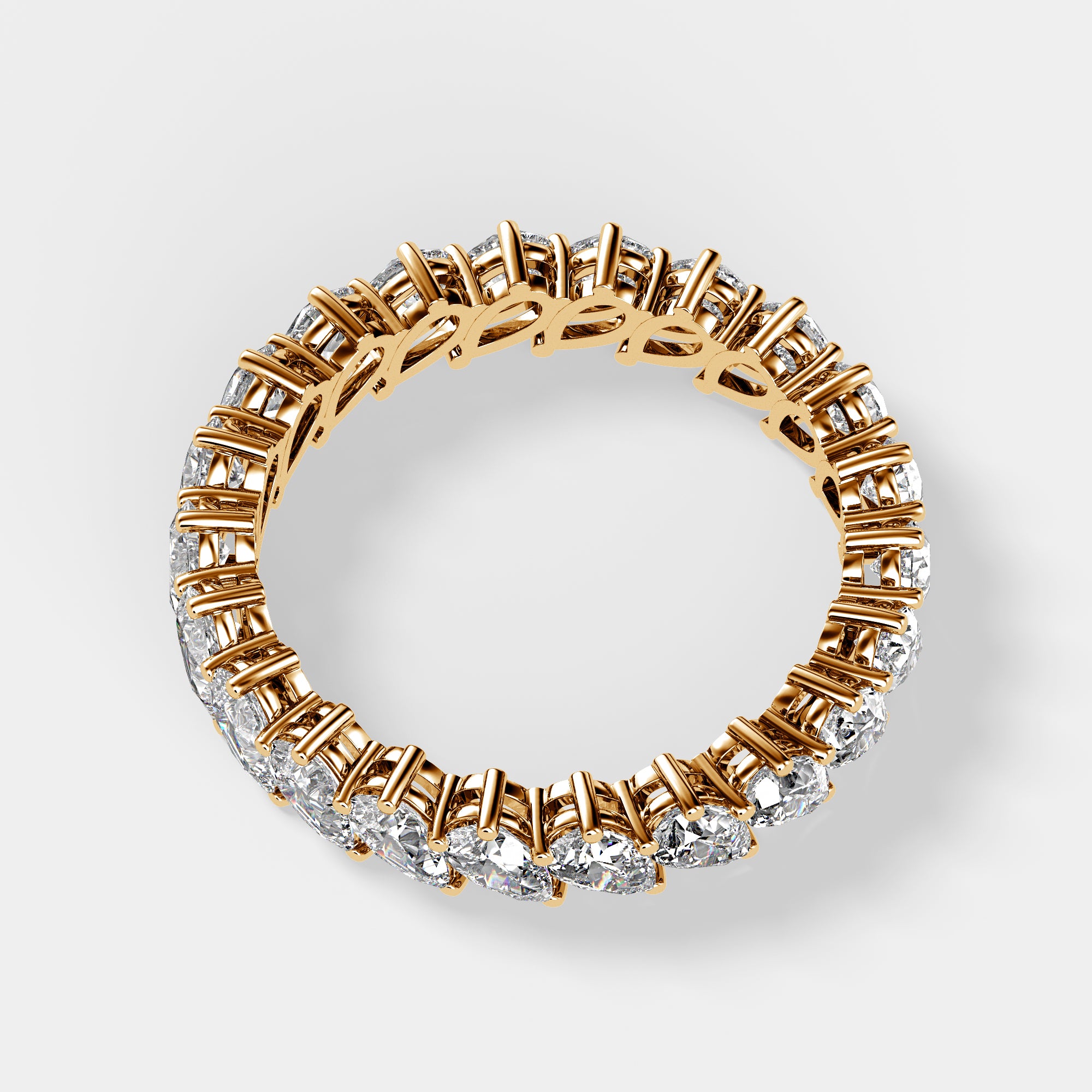 Pear Cut Shared Prong Eternity Band | Lab Diamond