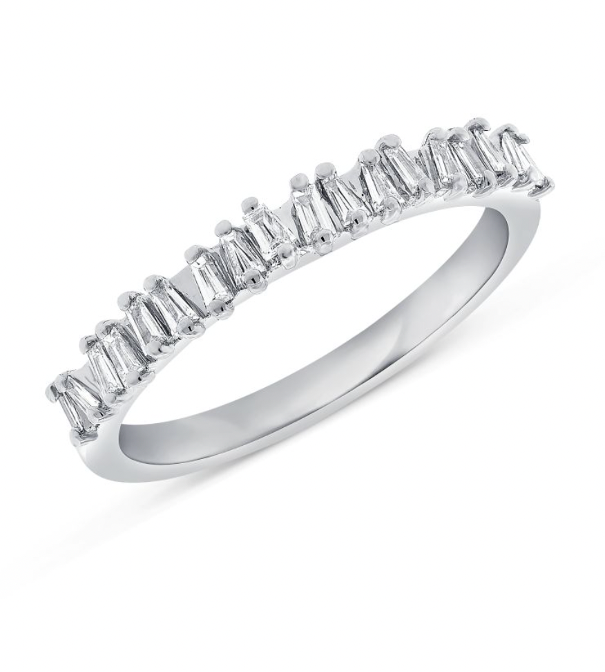 Scattered Baguette Halfway Ring