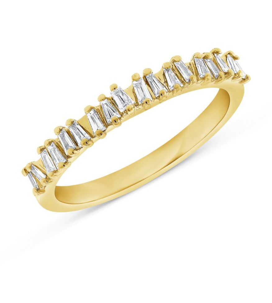 Scattered Baguette Halfway Ring