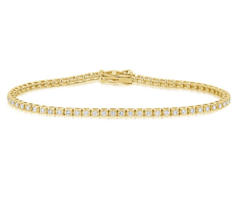 Natural Petite Round Brilliant Tennis Bracelet