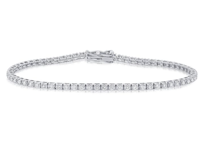 Natural Petite Round Brilliant Tennis Bracelet