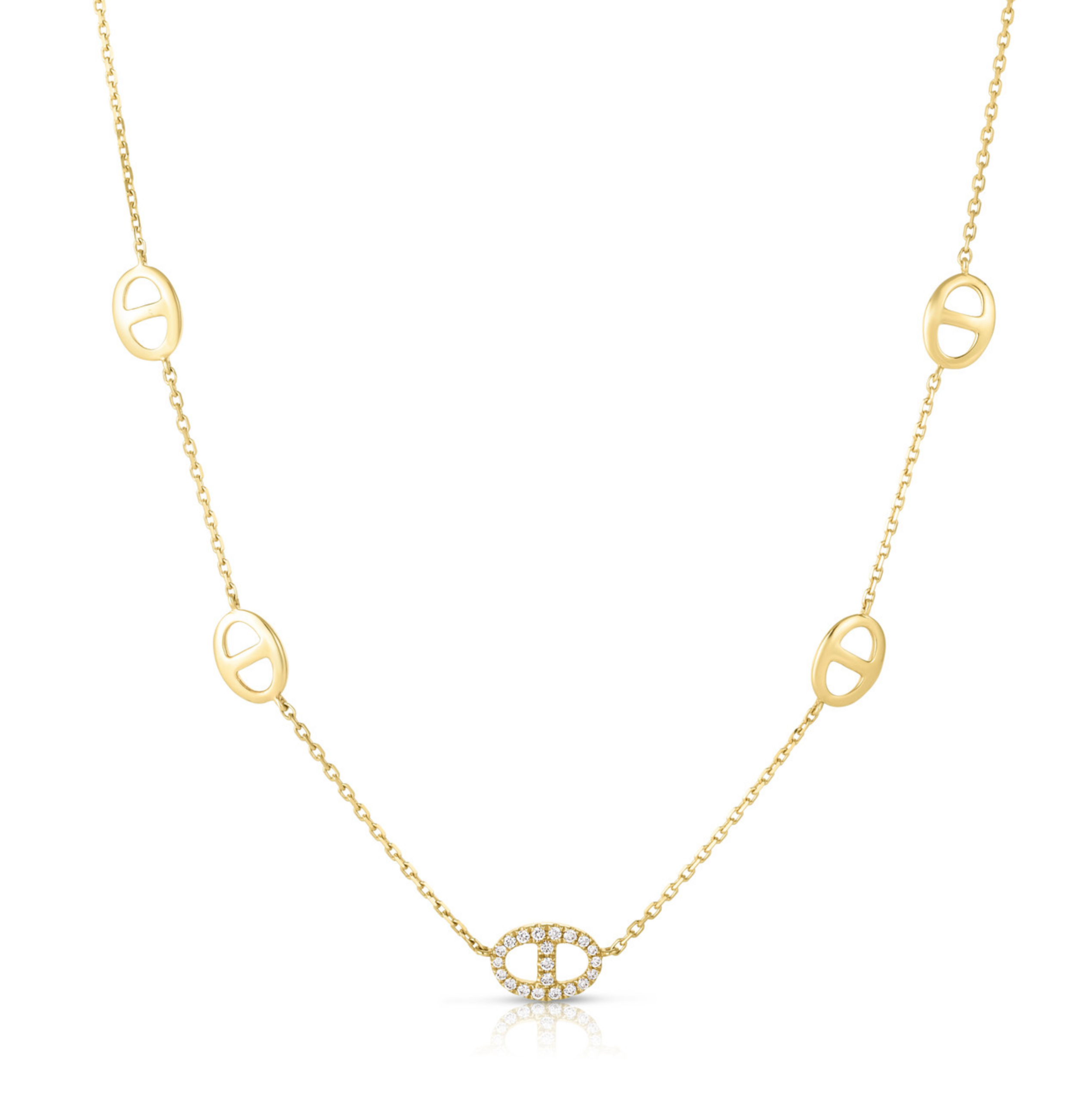 Diamond Mariner Link Chain Necklace