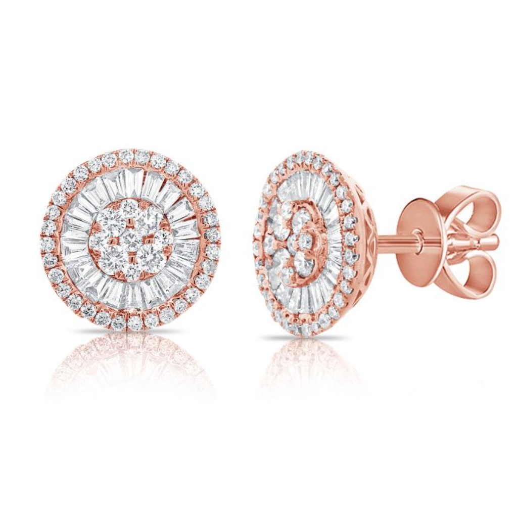 Baguette x Round Brilliant Illusion Set Circle Studs