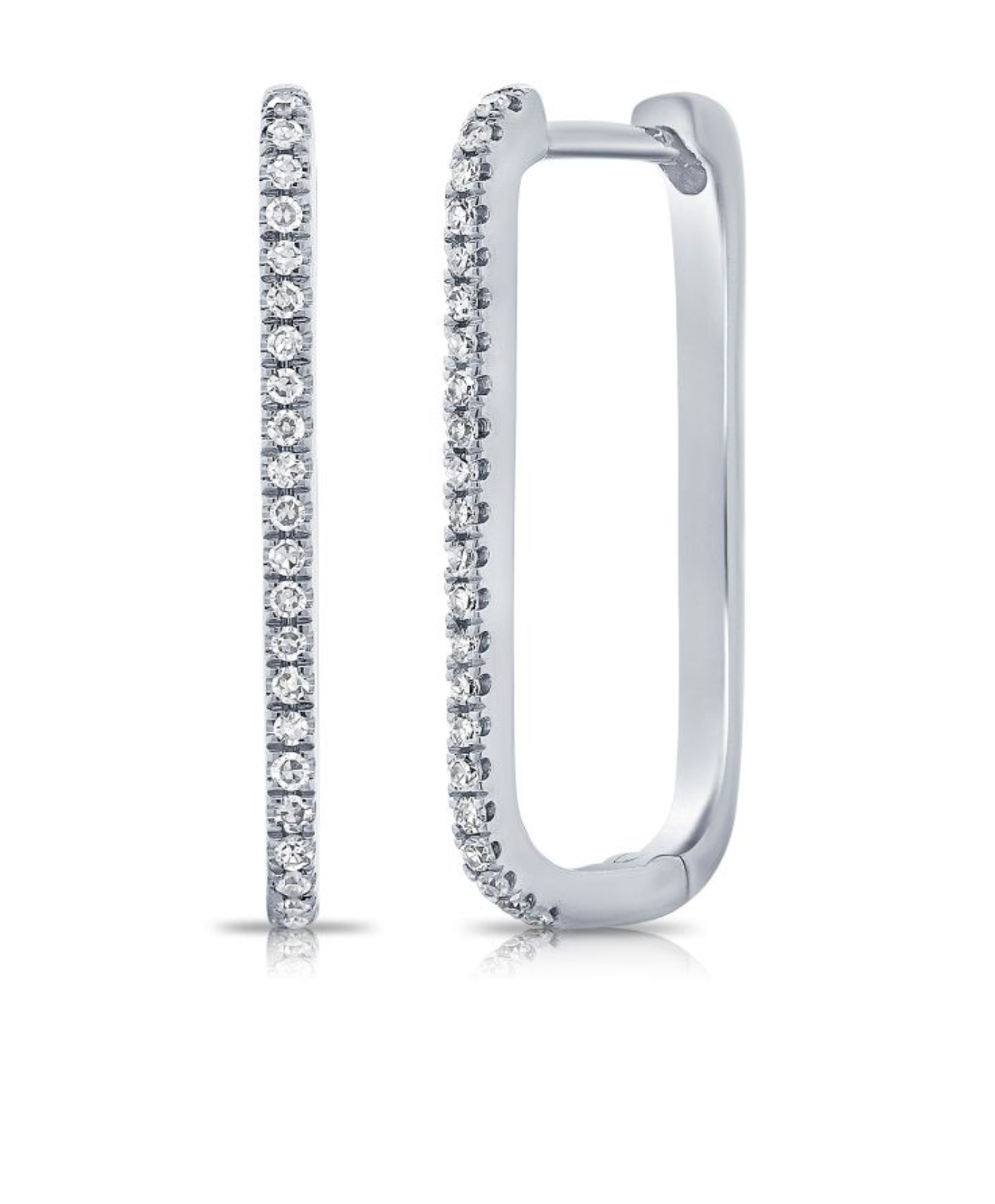 Diamond Box Hoop Earrings