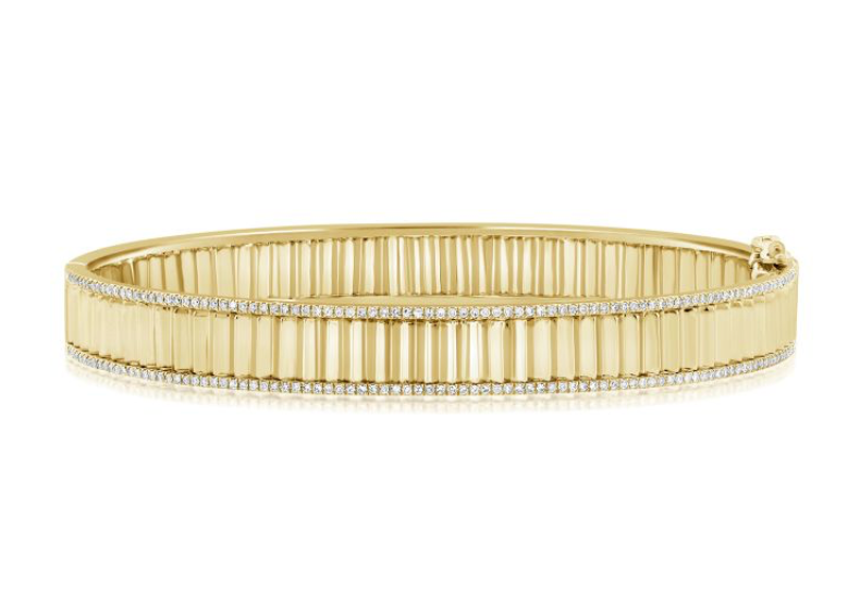 Fluted Diamond Edge Bangle