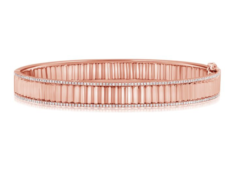 Fluted Diamond Edge Bangle