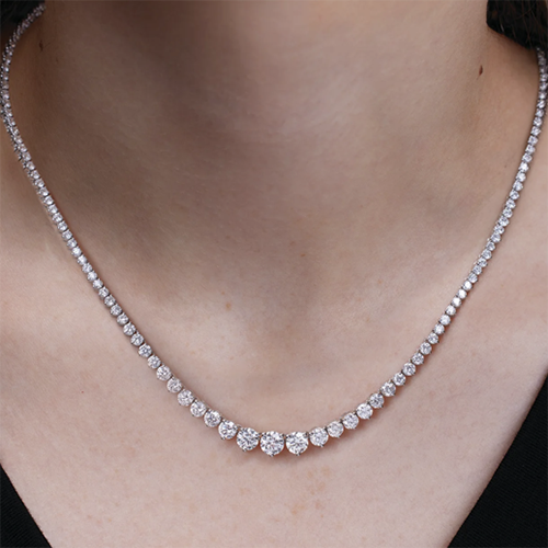 Graduated Tennis Necklace - Lab Grown Diamond